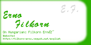 erno filkorn business card